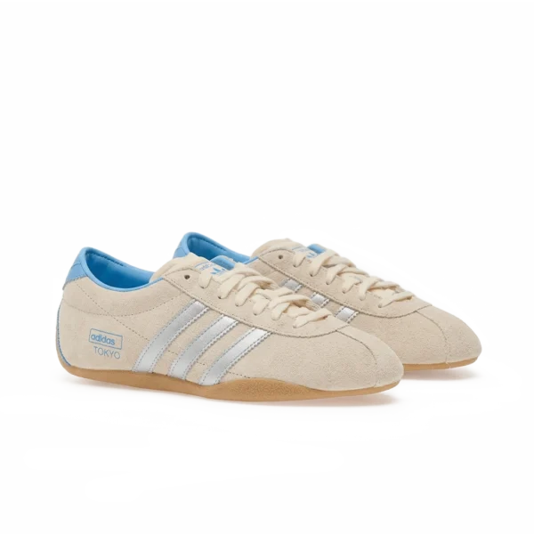 ⁦Adidas Tokyo Shoes Cream White Silver Metallic Semi Blue Burst⁩ – תמונה ⁦2⁩