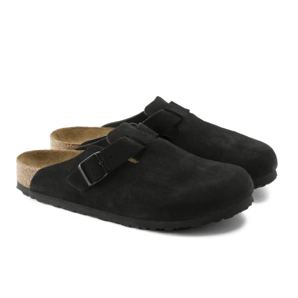 ⁦Birkenstock Boston Soft Footbed Suede Clogs Black⁩ – תמונה ⁦2⁩