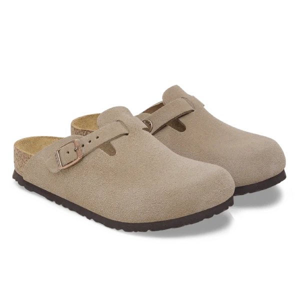 ⁦Birkenstock Boston Soft Footbed Suede Clogs Taupe⁩ – תמונה ⁦2⁩