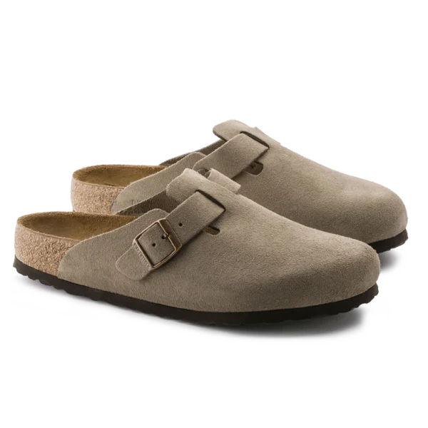⁦Birkenstock Boston Suede Clogs Taupe⁩ – תמונה ⁦2⁩