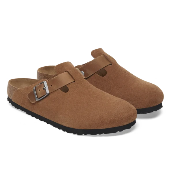 ⁦Birkenstock Boston Mixed Leather Clogs Cognac⁩ – תמונה ⁦2⁩