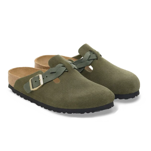 ⁦Birkenstock Boston Braided Suede Clogs Thyme⁩ – תמונה ⁦2⁩