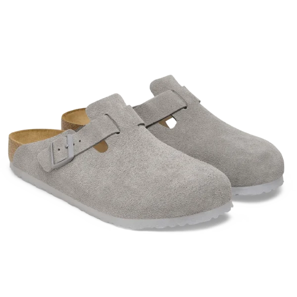 ⁦Birkenstock Boston Suede Clogs Stone Coin⁩ – תמונה ⁦2⁩