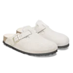 ⁦Birkenstock Boston Shearling Suede Clogs Antique White⁩ – תמונה ⁦2⁩