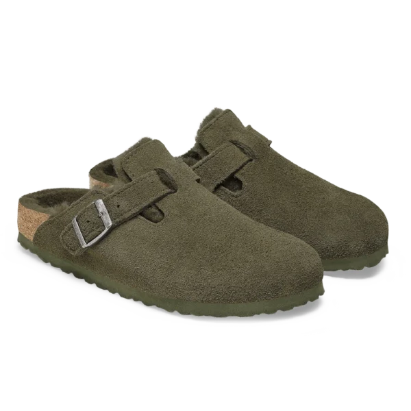 ⁦Birkenstock Boston Shearling Suede Clogs Thyme⁩ – תמונה ⁦2⁩