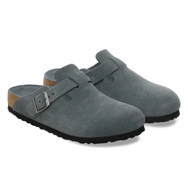 ⁦Birkenstock Boston Soft Footbed Suede Clogs Basalt Gray Tonal⁩ – תמונה ⁦2⁩