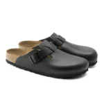 ⁦Birkenstock Boston Natural Leather Clogs Black⁩ – תמונה ⁦2⁩