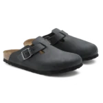 ⁦Birkenstock Boston Oiled Natural Leather Clogs Black⁩ – תמונה ⁦2⁩