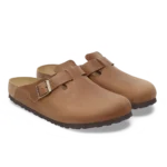 ⁦Birkenstock Boston Oiled Natural Leather Clogs Cognac⁩ – תמונה ⁦2⁩