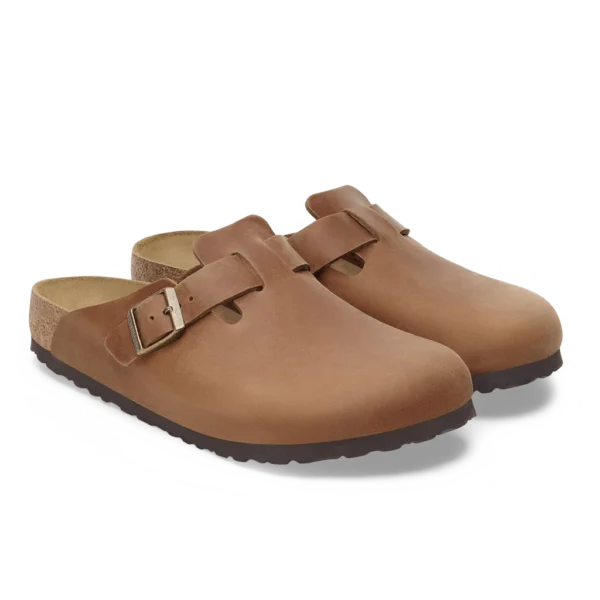 ⁦Birkenstock Boston Oiled Natural Leather Clogs Cognac⁩ – תמונה ⁦2⁩