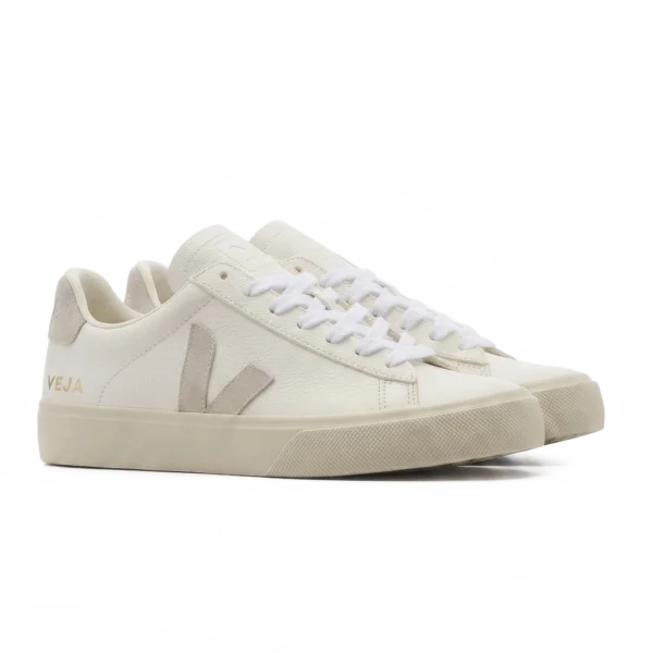 ⁦Veja Campo Chromefree Leather Sneakers White Natural⁩ – תמונה ⁦2⁩