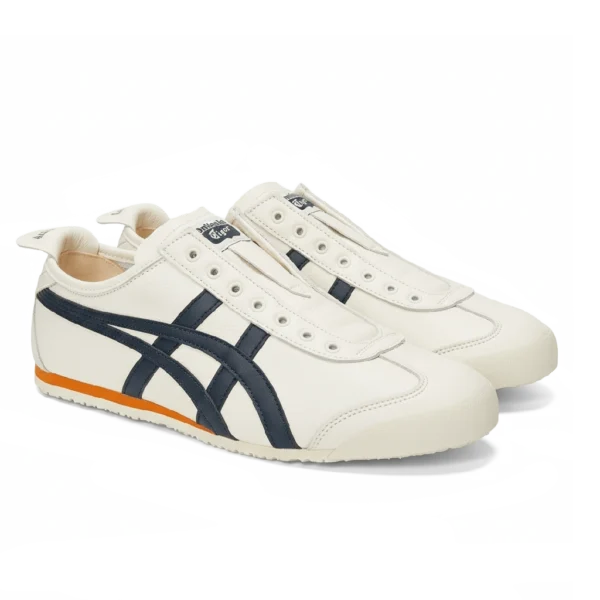 ⁦Onitsuka Tiger Mexico 66 Slip-On White Navy Orange⁩ – תמונה ⁦2⁩