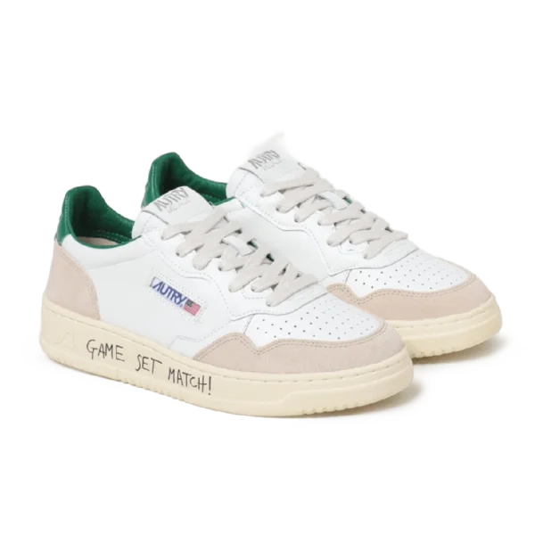 ⁦Autry Medalist Low Top Sneakers "Game Set Match" White Green⁩ – תמונה ⁦2⁩