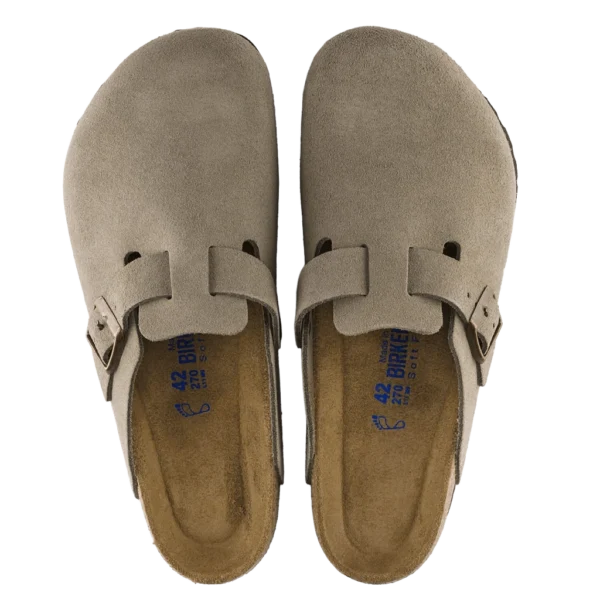 ⁦Birkenstock Boston Suede Clogs Taupe⁩ – תמונה ⁦3⁩