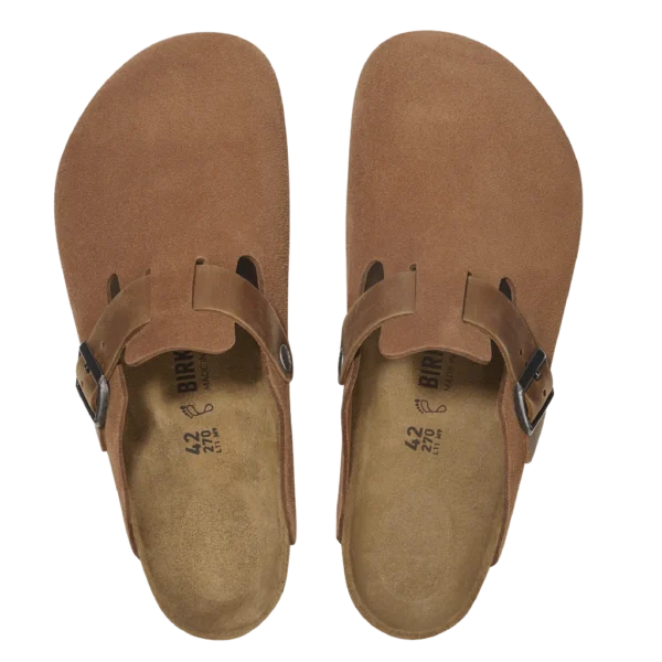 ⁦Birkenstock Boston Mixed Leather Clogs Cognac⁩ – תמונה ⁦3⁩