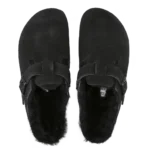 ⁦Birkenstock Boston Shearling Suede Clogs Black⁩ – תמונה ⁦3⁩