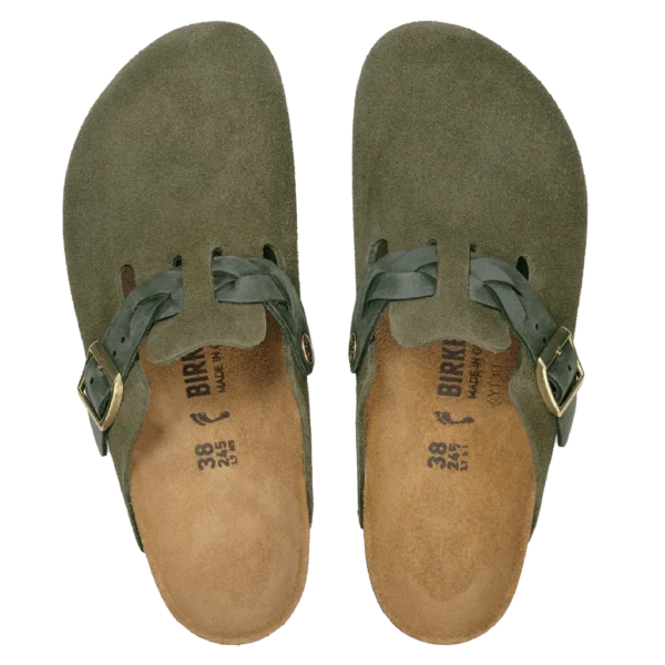 ⁦Birkenstock Boston Braided Suede Clogs Thyme⁩ – תמונה ⁦3⁩