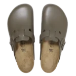 ⁦Birkenstock Boston Natural Leather Clogs Concrete Gray⁩ – תמונה ⁦3⁩