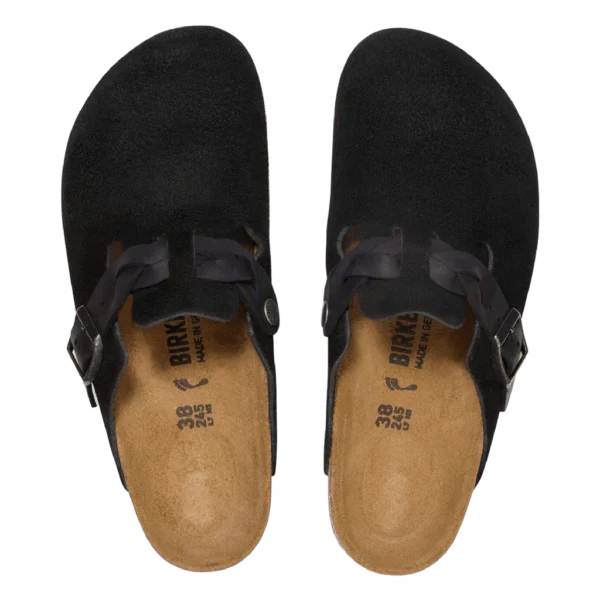 ⁦Birkenstock Boston Braided Suede Clogs Black⁩ – תמונה ⁦3⁩