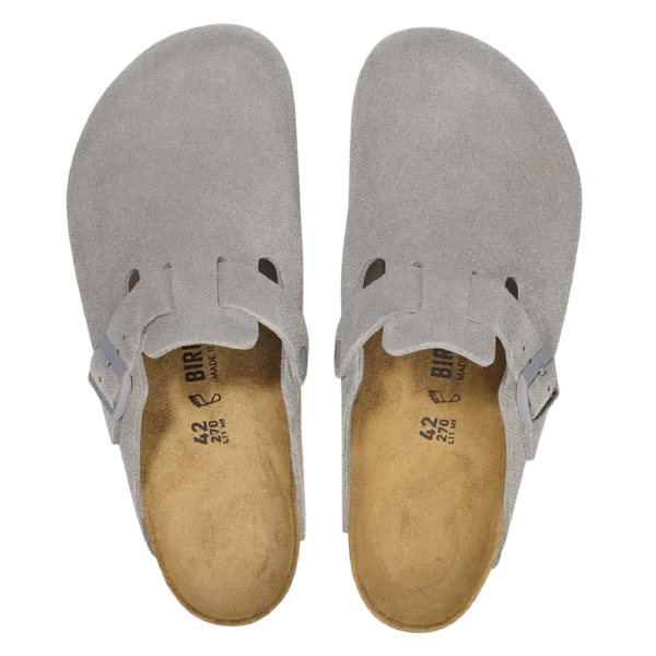 ⁦Birkenstock Boston Suede Clogs Stone Coin⁩ – תמונה ⁦3⁩