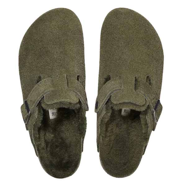 ⁦Birkenstock Boston Shearling Suede Clogs Thyme⁩ – תמונה ⁦3⁩