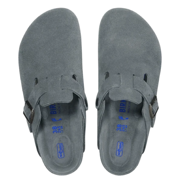 ⁦Birkenstock Boston Soft Footbed Suede Clogs Basalt Gray Tonal⁩ – תמונה ⁦3⁩