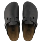 ⁦Birkenstock Boston Oiled Natural Leather Clogs Black⁩ – תמונה ⁦3⁩