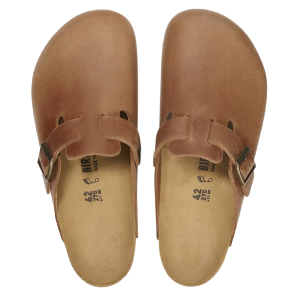 ⁦Birkenstock Boston Oiled Natural Leather Clogs Cognac⁩ – תמונה ⁦3⁩