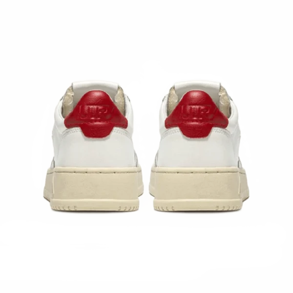 ⁦Autry Medalist Low Sneakers White Red Leather Classic⁩ – תמונה ⁦3⁩