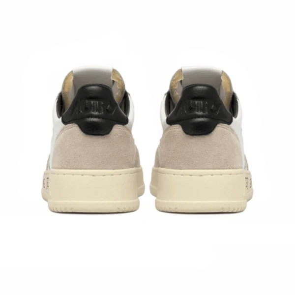 ⁦Autry Medalist Low Sneakers  White Black Leather & Suede⁩ – תמונה ⁦3⁩