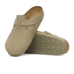 ⁦Birkenstock Boston Suede Clogs Faded Khaki⁩ – תמונה ⁦4⁩