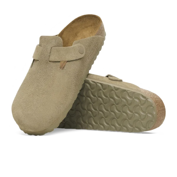 ⁦Birkenstock Boston Suede Clogs Faded Khaki⁩ – תמונה ⁦4⁩