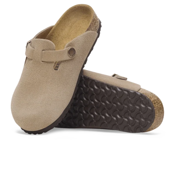 ⁦Birkenstock Boston Soft Footbed Suede Clogs Taupe⁩ – תמונה ⁦4⁩