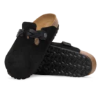 ⁦Birkenstock Boston Braided Suede Clogs Black⁩ – תמונה ⁦4⁩