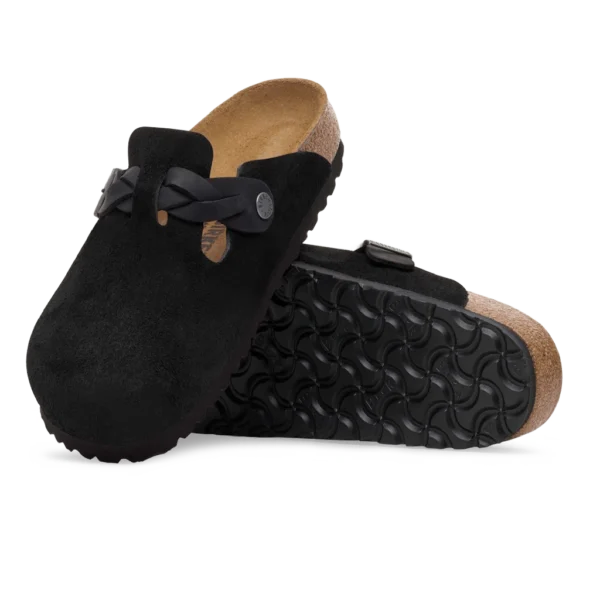 ⁦Birkenstock Boston Braided Suede Clogs Black⁩ – תמונה ⁦4⁩