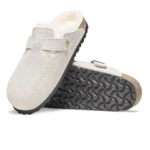 ⁦Birkenstock Boston Shearling Suede Clogs Antique White⁩ – תמונה ⁦4⁩