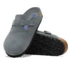 ⁦Birkenstock Boston Soft Footbed Suede Clogs Basalt Gray Tonal⁩ – תמונה ⁦4⁩