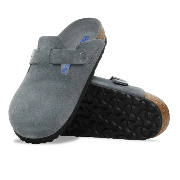⁦Birkenstock Boston Soft Footbed Suede Clogs Basalt Gray Tonal⁩ – תמונה ⁦4⁩