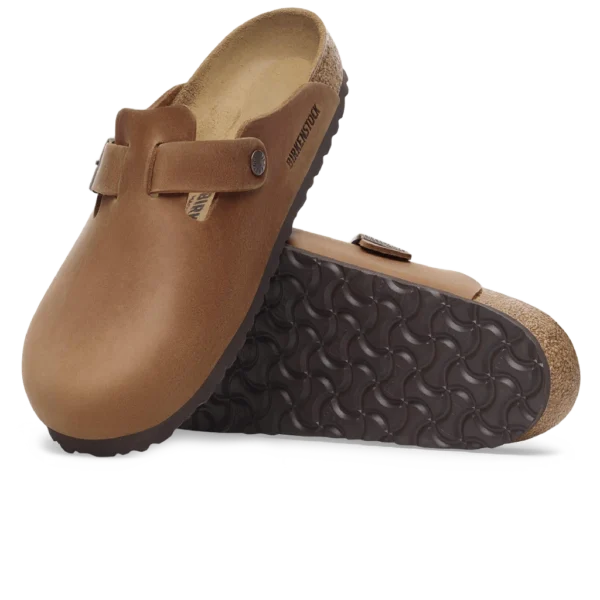 ⁦Birkenstock Boston Oiled Natural Leather Clogs Cognac⁩ – תמונה ⁦4⁩