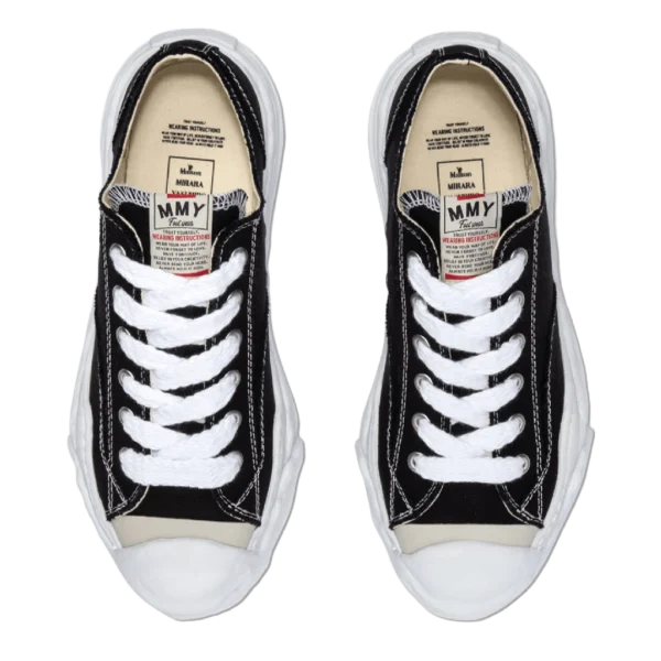 ⁦Maison Mihara Yasuhiro Hank OG Sole Leather Low Sneakers Black⁩ – תמונה ⁦4⁩