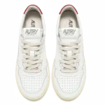 ⁦Autry Medalist Low Sneakers White Red Leather Classic⁩ – תמונה ⁦4⁩