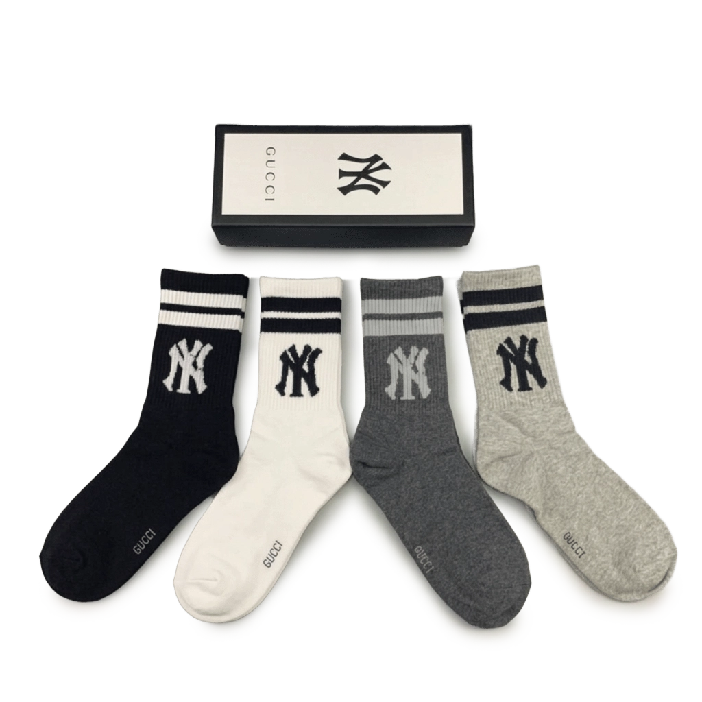 1 Gucci Grey Long Socks Pack (4 Pairs) – תמונה 1