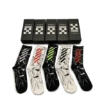 Off-White Dark Colors Long Socks Pack (5 Pairs)