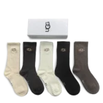 UGG Long Socks Pack Brown Beige (5 Pairs)