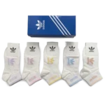 Adidas Short Socks White Pastel Color (5 Pack)