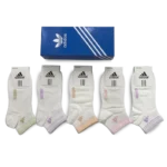 Adidas Classic Short Socks White Purple Orange (5 Pack)