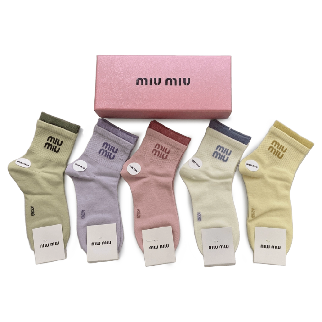 1 Miu Miu Long Socks Pack Colorful (5 Pairs) – תמונה 1