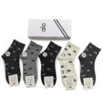 Alo Medium Length Socks Black White Grey (5 Pack)