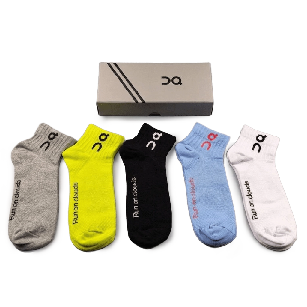1 On Short Socks Neon Green Blue Grey (5 Pack) – תמונה 1