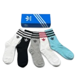Adidas Long Socks (5-Pack) Black Grey Blue